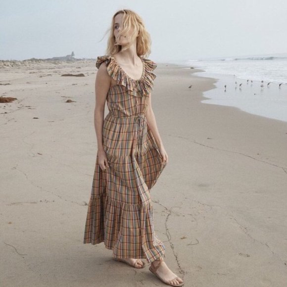 Doen Dresses & Skirts - DÔEN Yarrow Rainbow Plaid Print Maxi Dress, Large